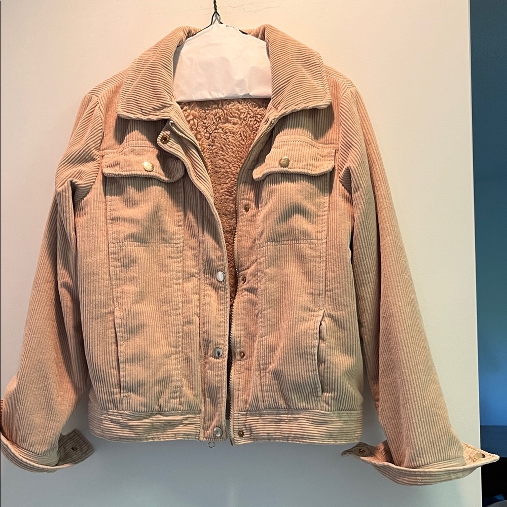 Sky and Sparrow Tan Corduroy Jean Jacket Size Small Fresh Dry Cleaned